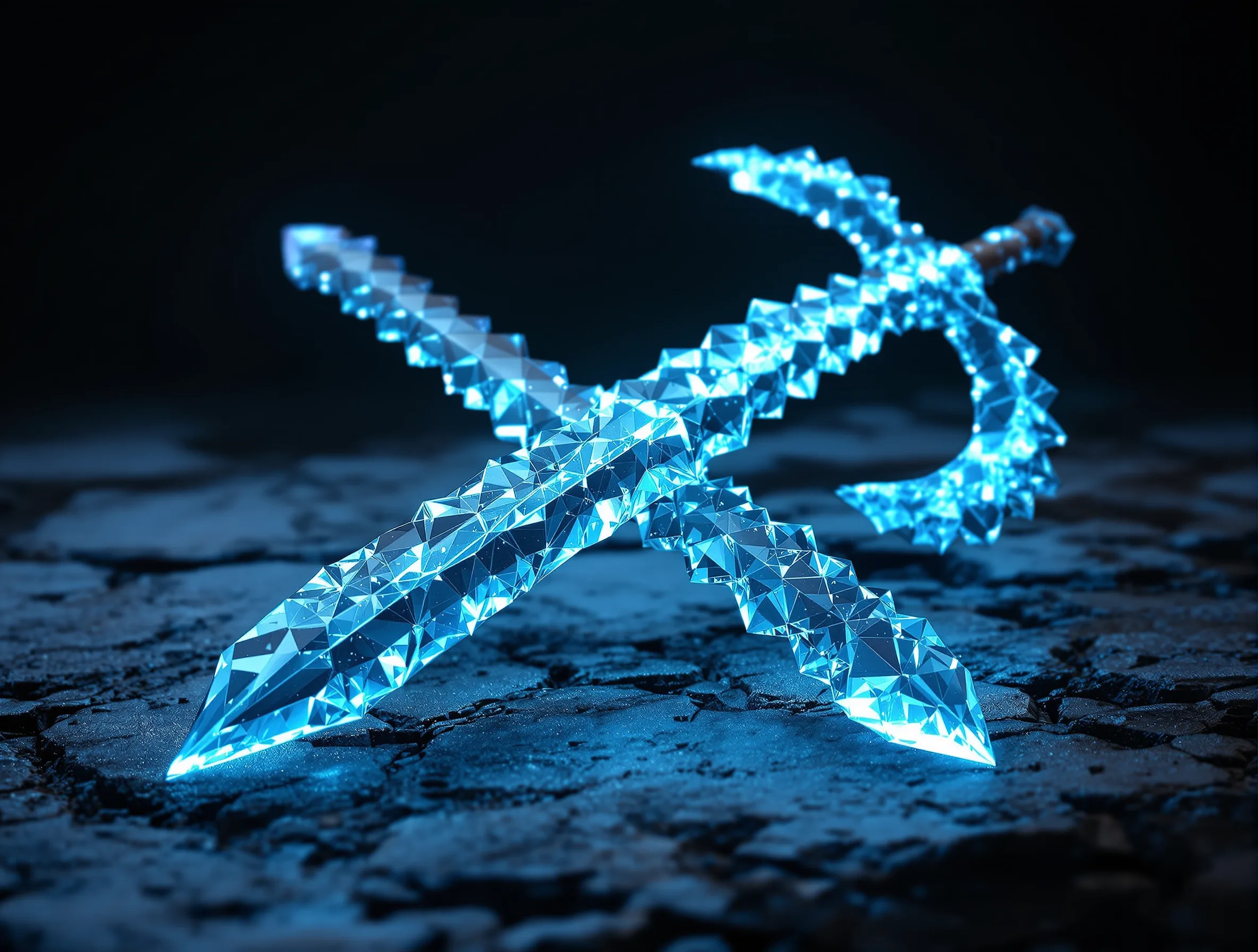 Espada y pico de diamante encantados, estilo Minecraft